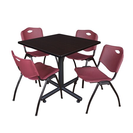 Kobe Square Breakroom Table, 36" W, 29" H, Mocha Walnut TKB3636MW47BY